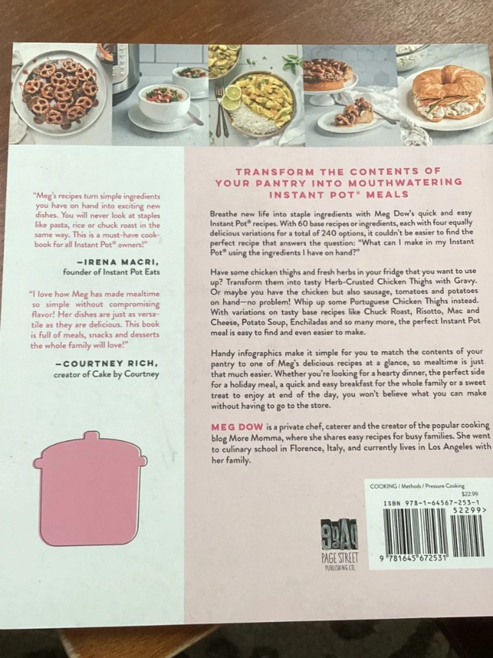 The No-Shop Instant Pot by Meg Dow Cookbook/Recipe Book NEW
